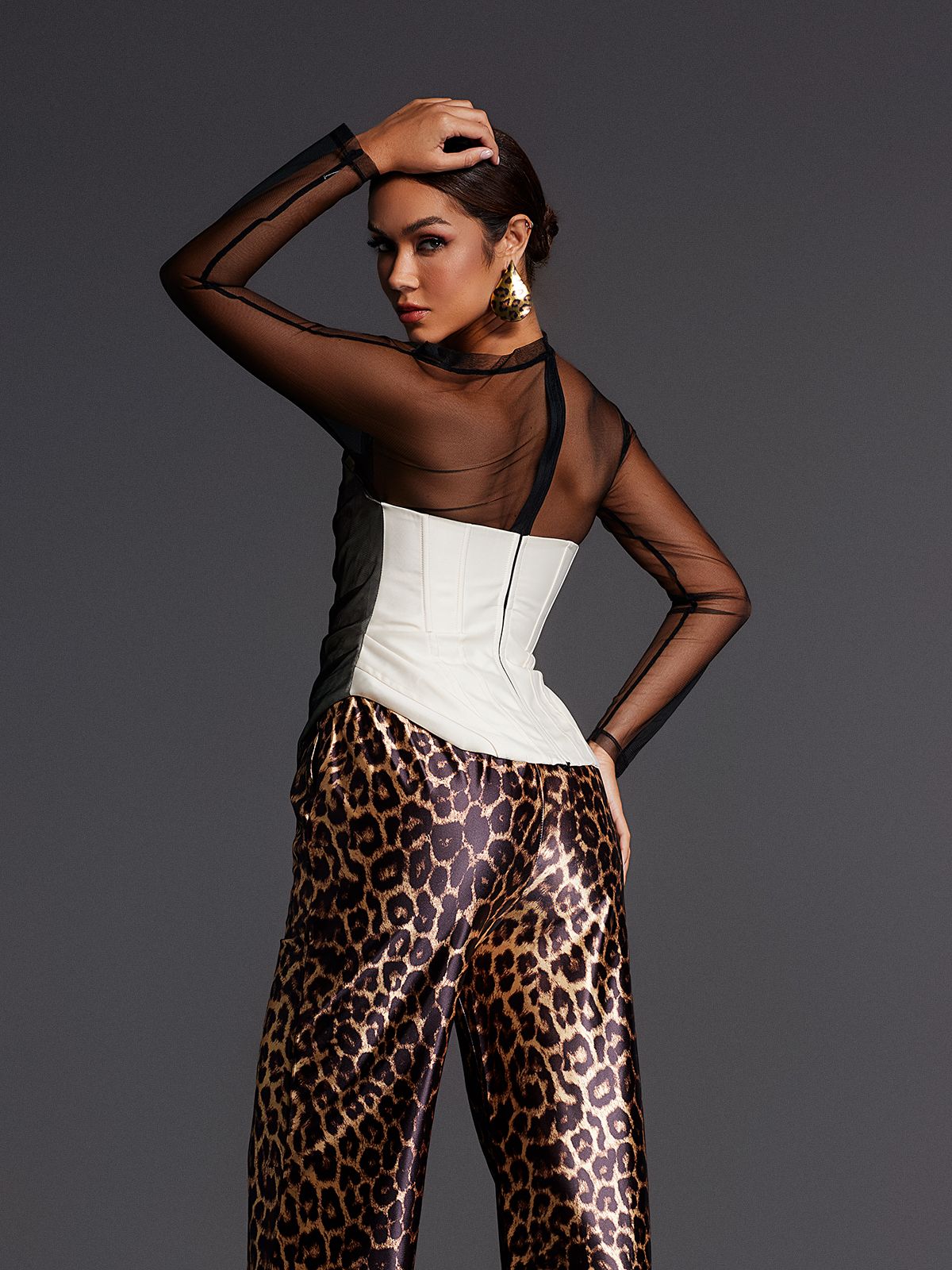 Admassu Corset Mesh Top