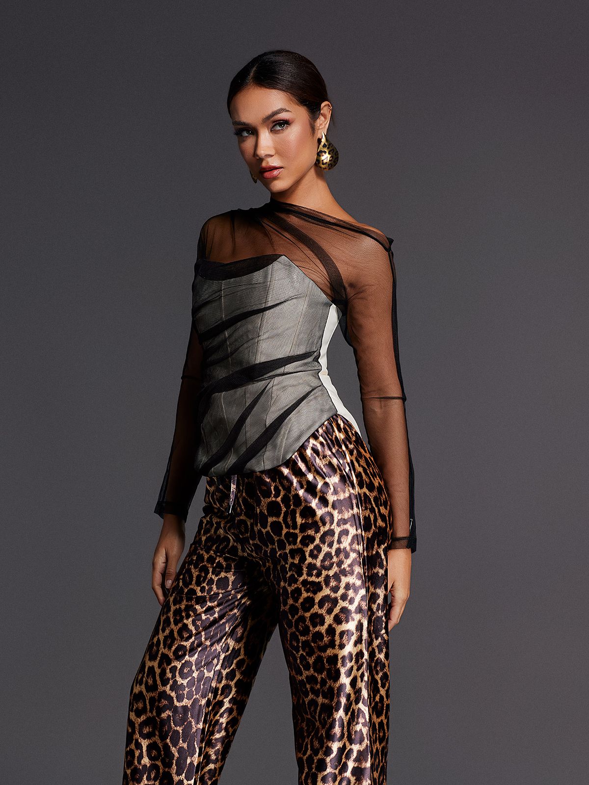 Admassu Corset Mesh Top