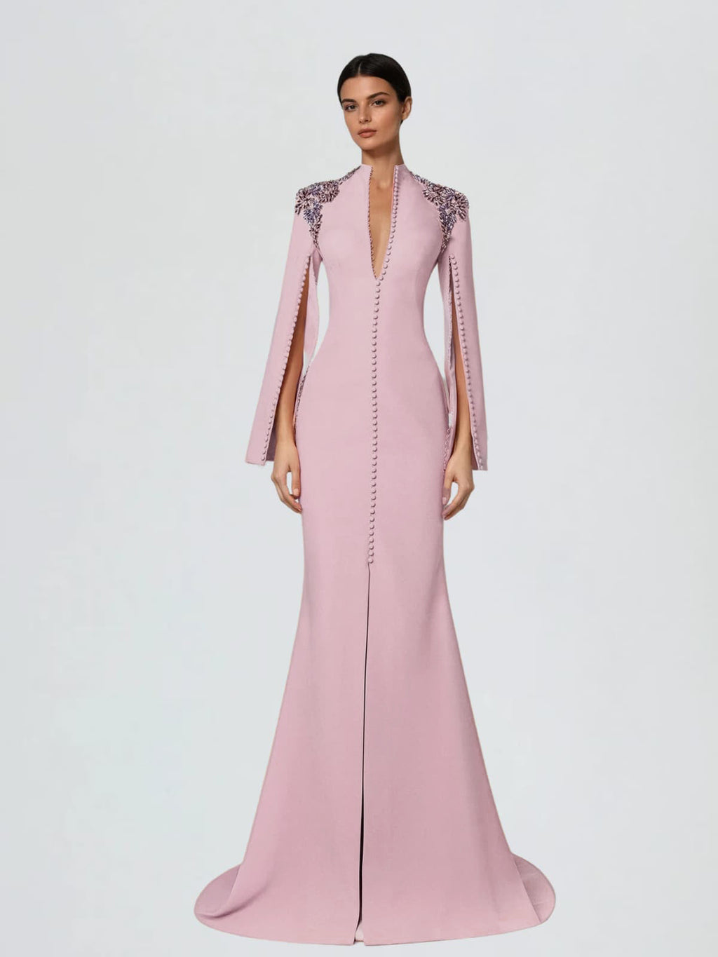 Aegir V Neck Split Maxi Dress