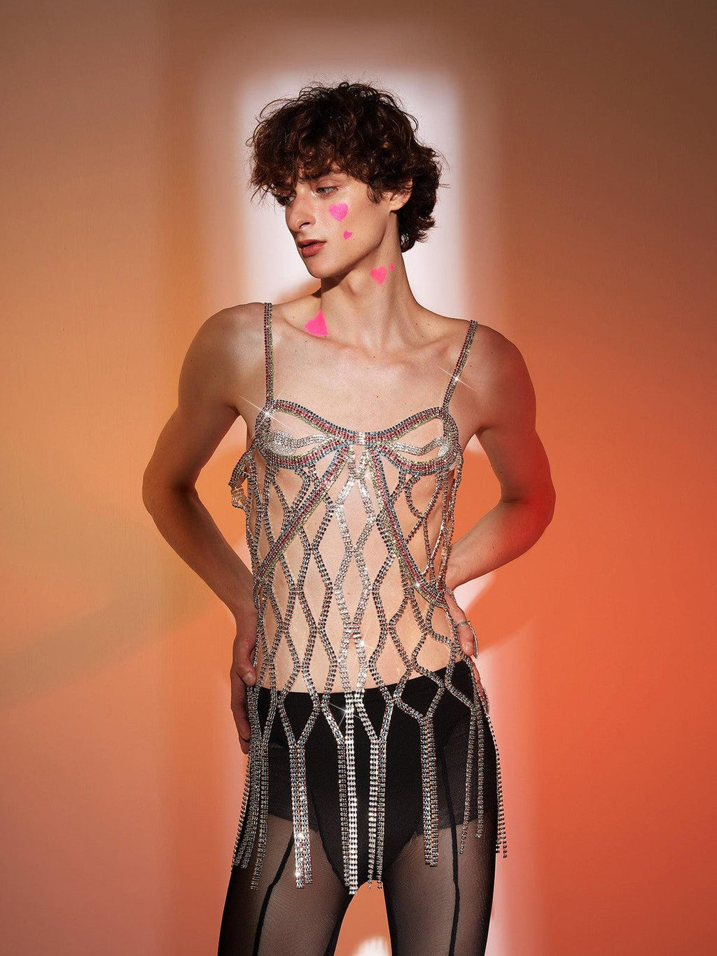 Aiden Spaghetti Crystal Fringe Top