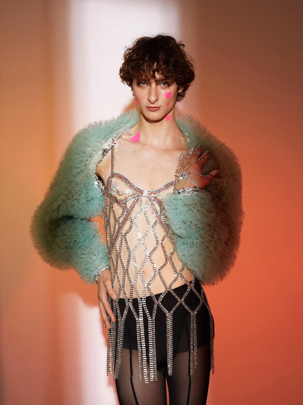 Aiden Spaghetti Crystal Fringe Top