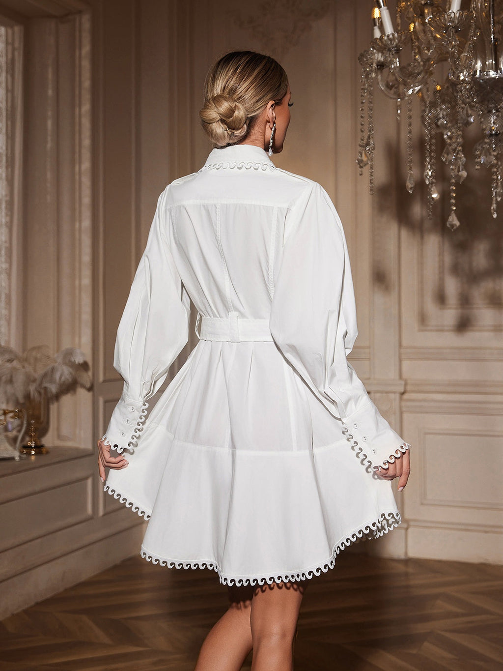 Ainslie Folded Collar Shirt Mini Dress