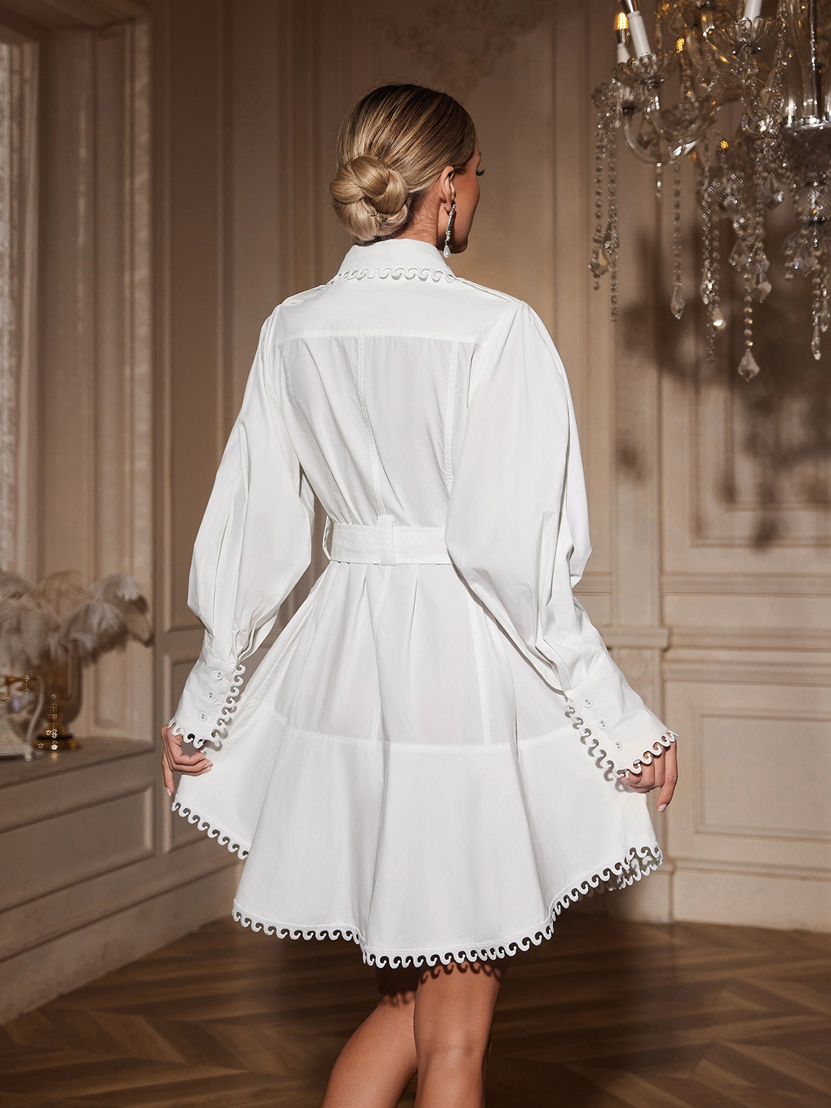 Ainslie Folded Collar Shirt Mini Dress