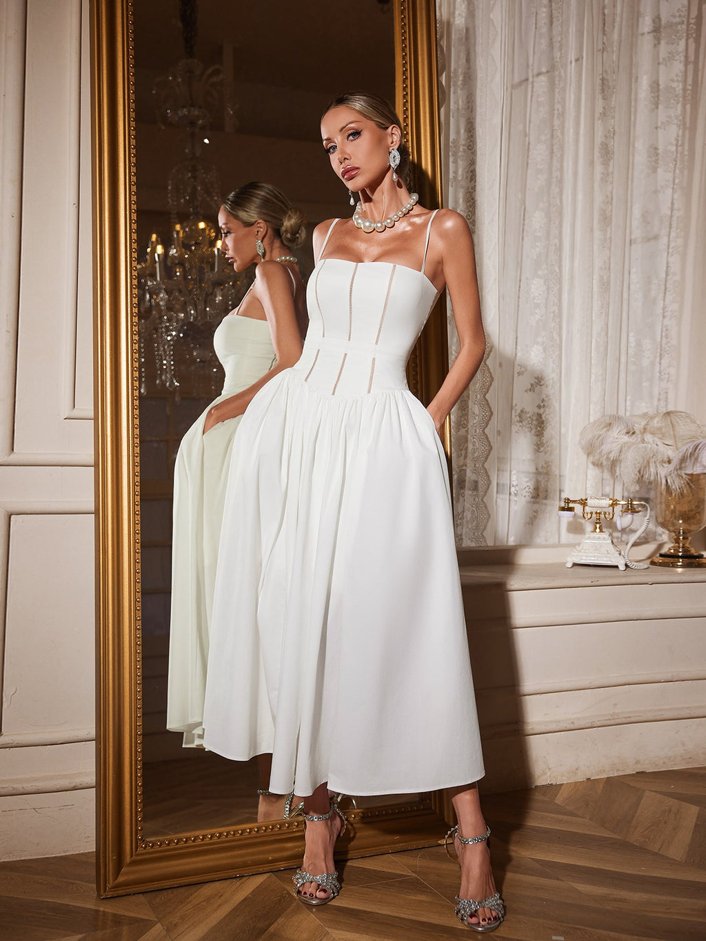 Akande Spaghetti Midi Dress