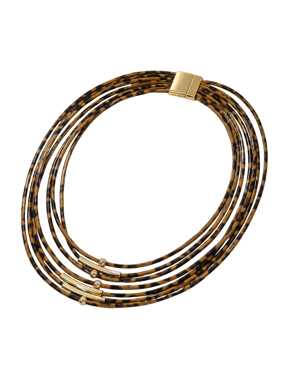 Akantha Multi Layered Leopard Necklace