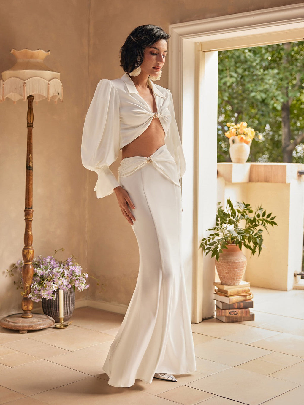 Akinola Long Sleeve Skirt Set