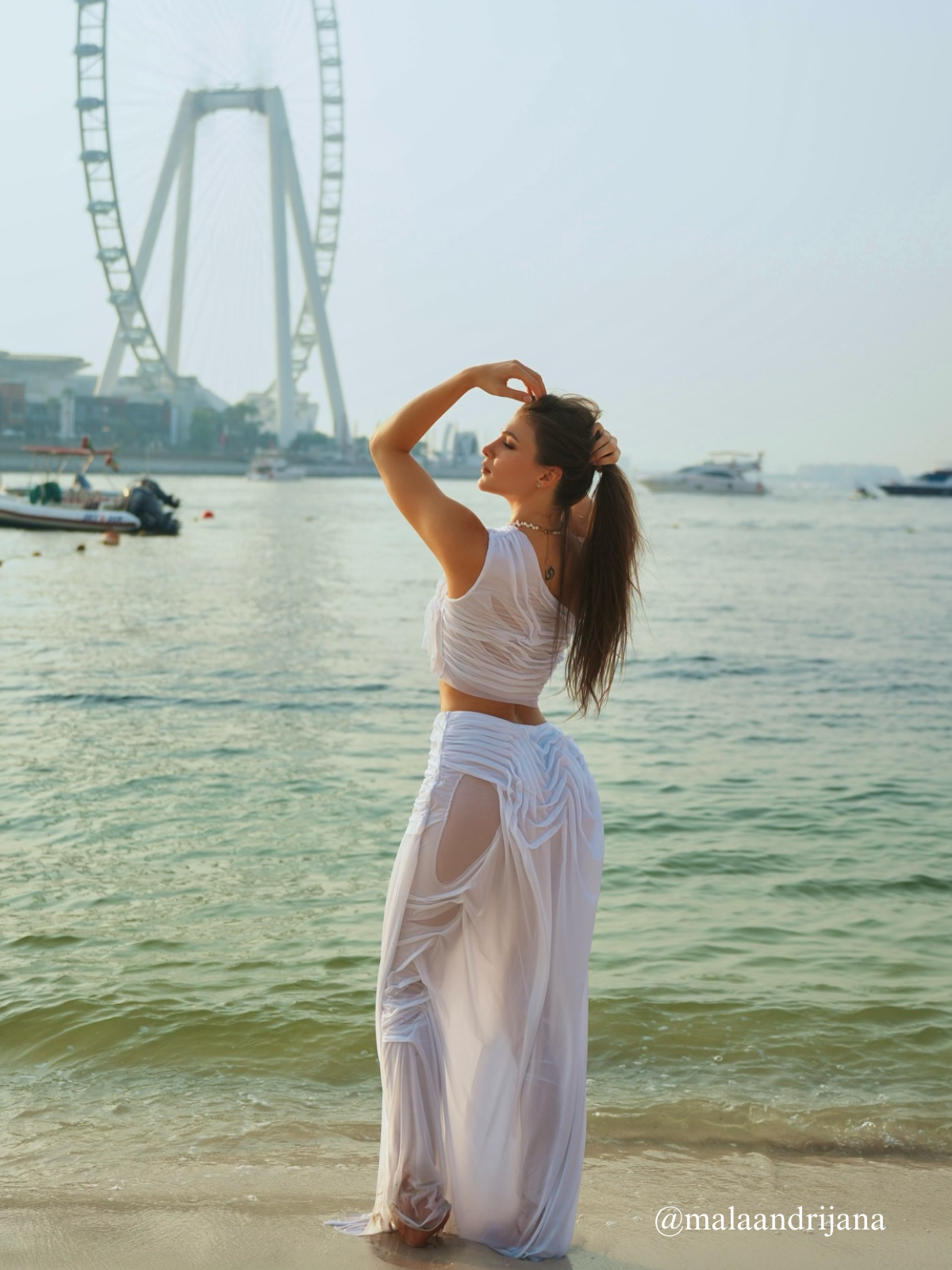 Akiye One Shoulder Ruched Skirt Set In White