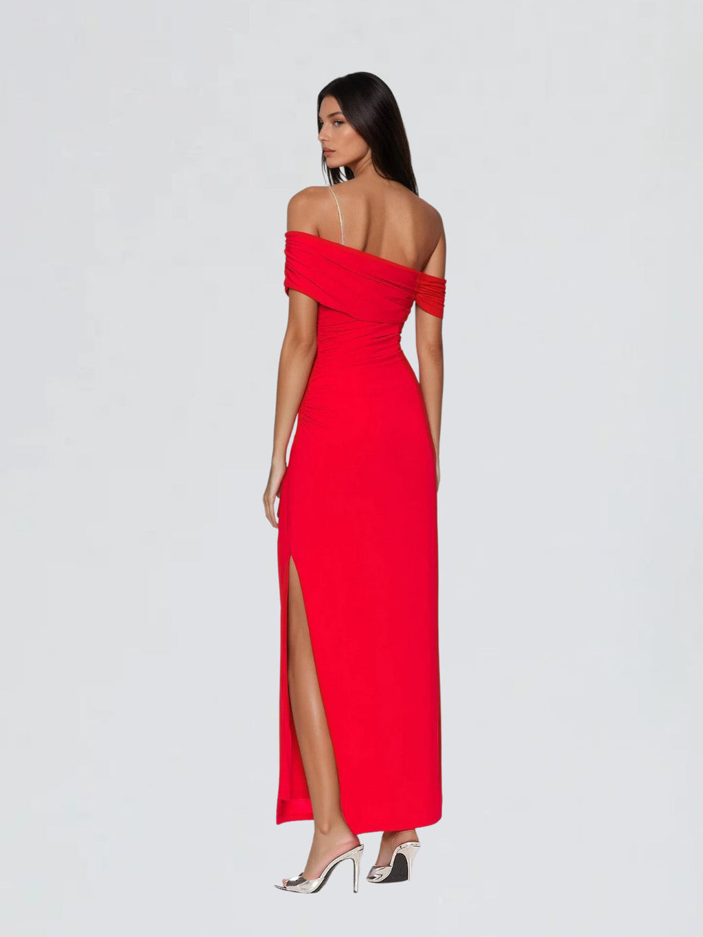 Alcyone One Shoulder Split Maxi Dress