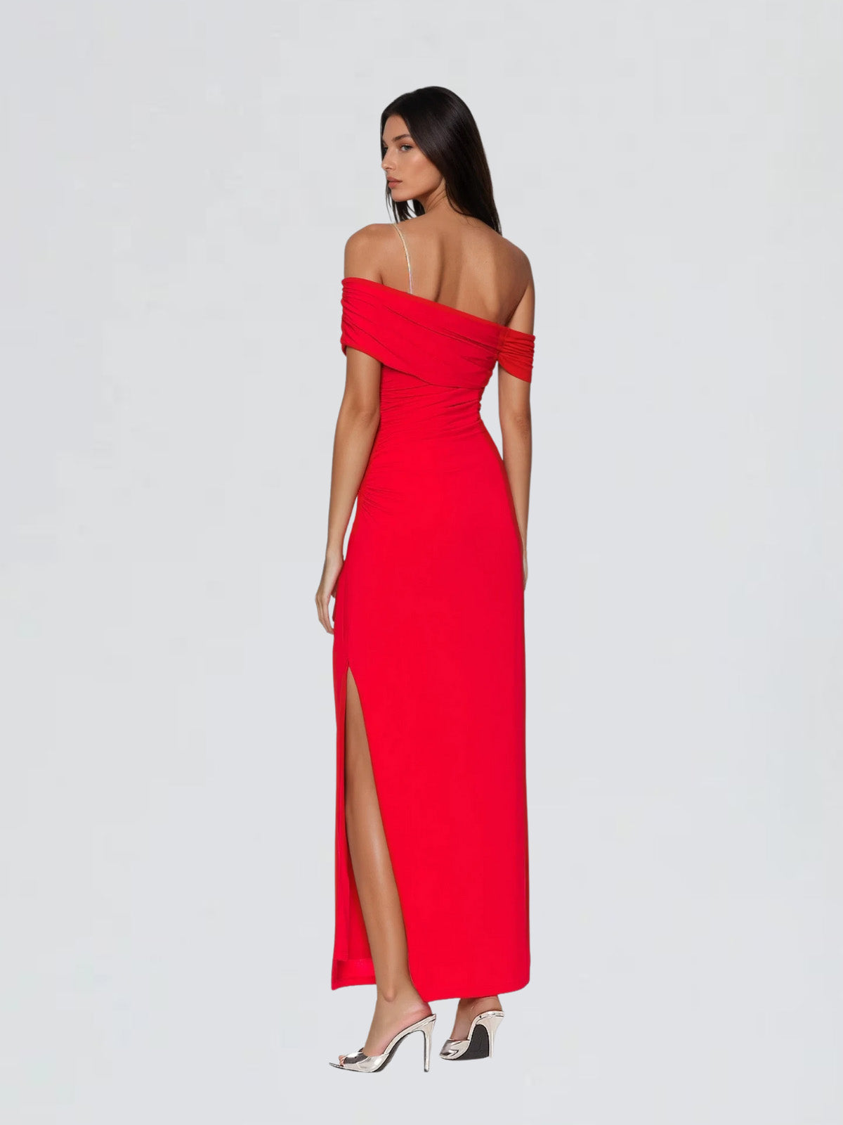 Alcyone One Shoulder Split Maxi Dress
