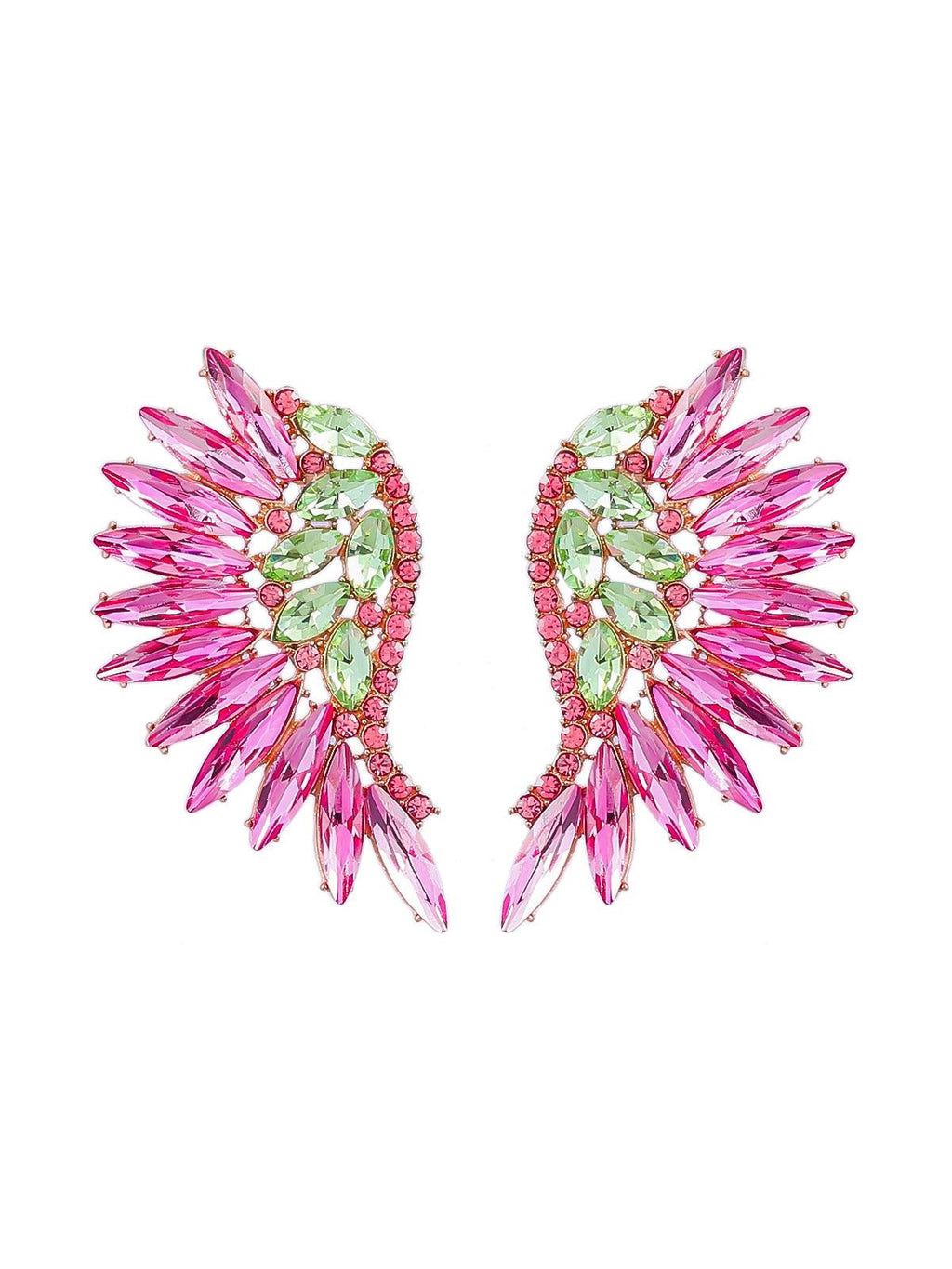 Alegria Pink Rainbow Rhinestone Earrings