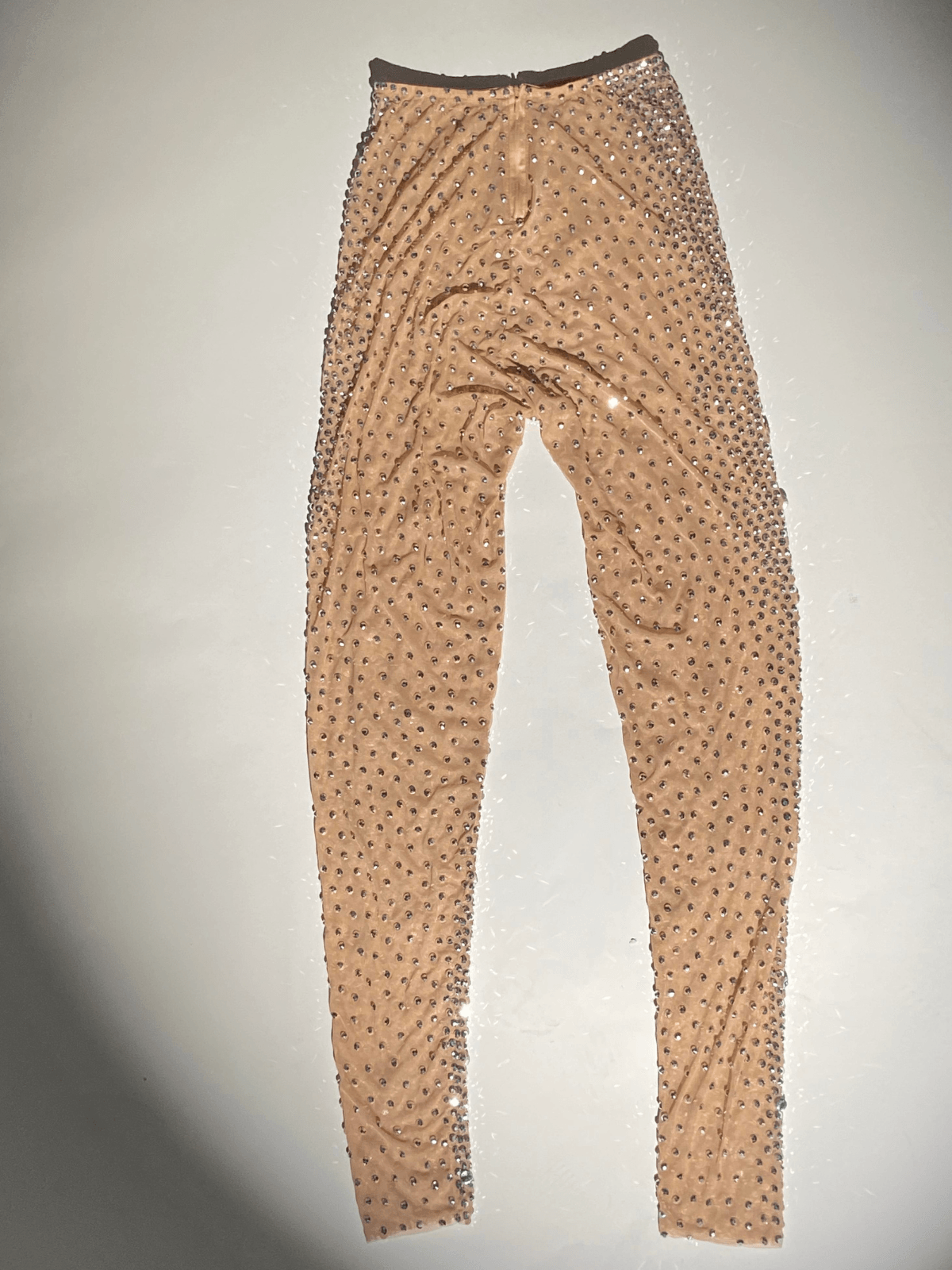 Ally Rhinestone Mesh Pants In Light Nude