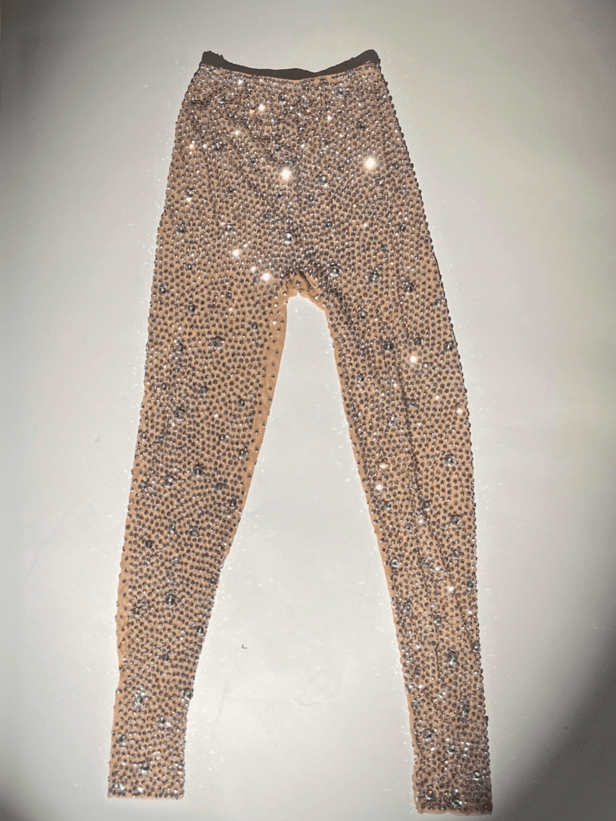 Ally Rhinestone Mesh Pants In Light Nude