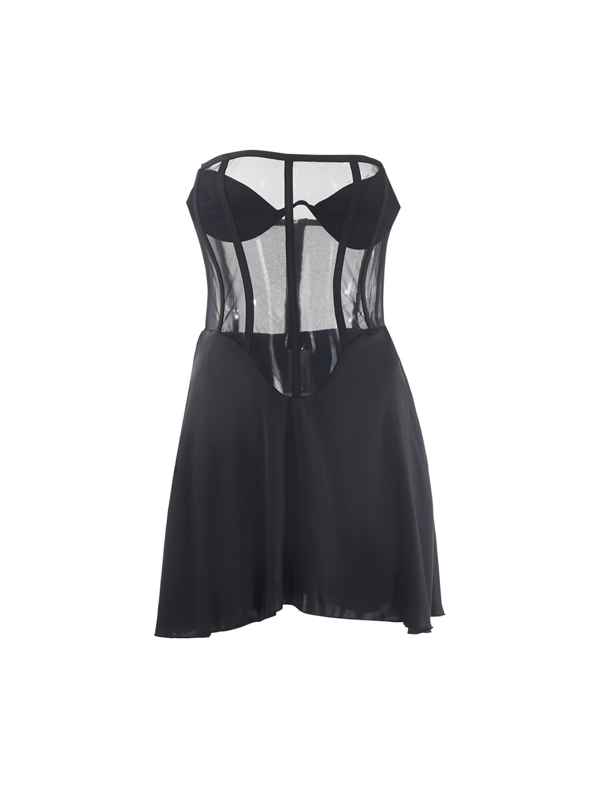 Alohi Strapless Corset Satin Mini Dress