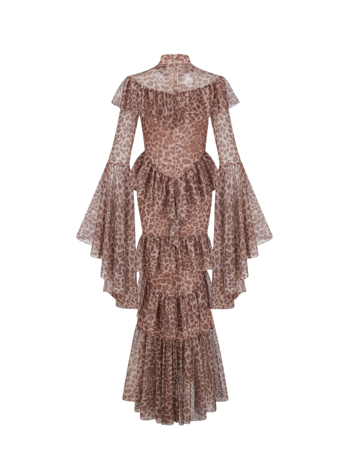 Astrophel Bell Sleeve Leopard Midi Dress