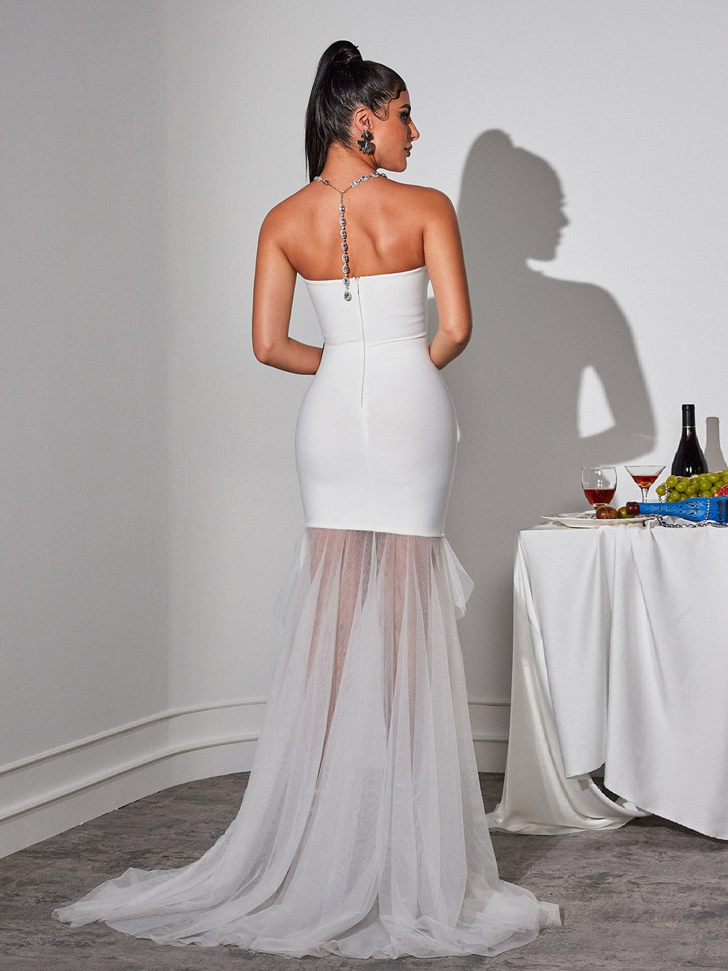 Attica Flower Crystal Bandage Dress