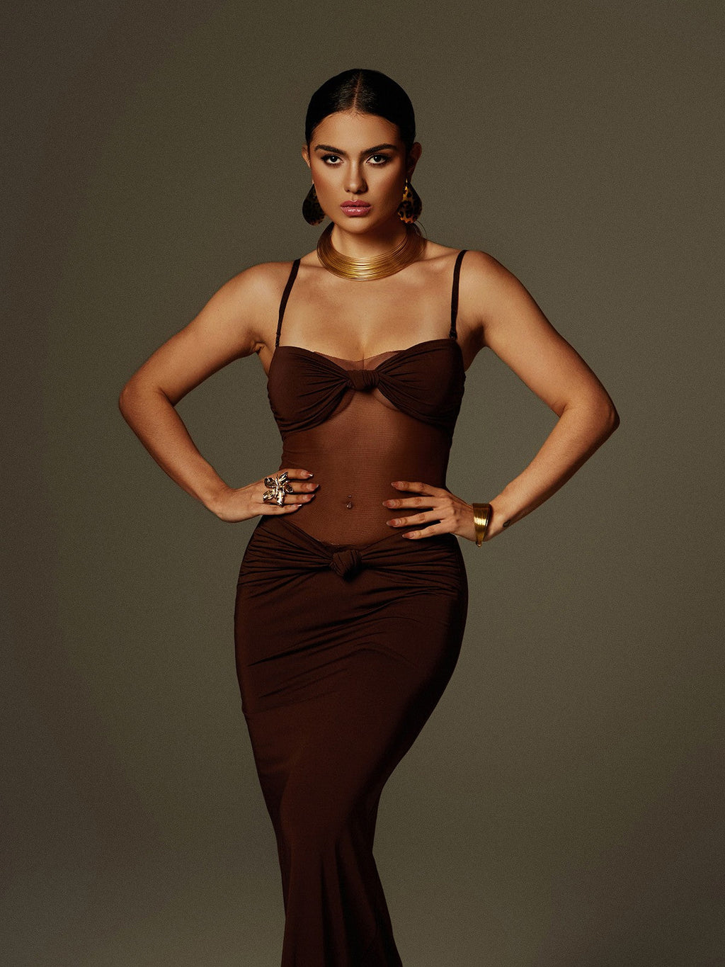 Australis Spaghetti Bow Twisted Maxi Dress