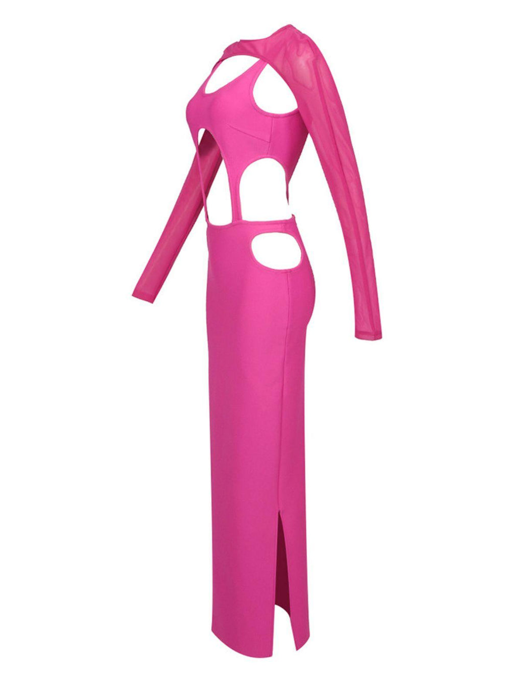 Bronwyn Long Sleeve Cutout Split Maxi Dress