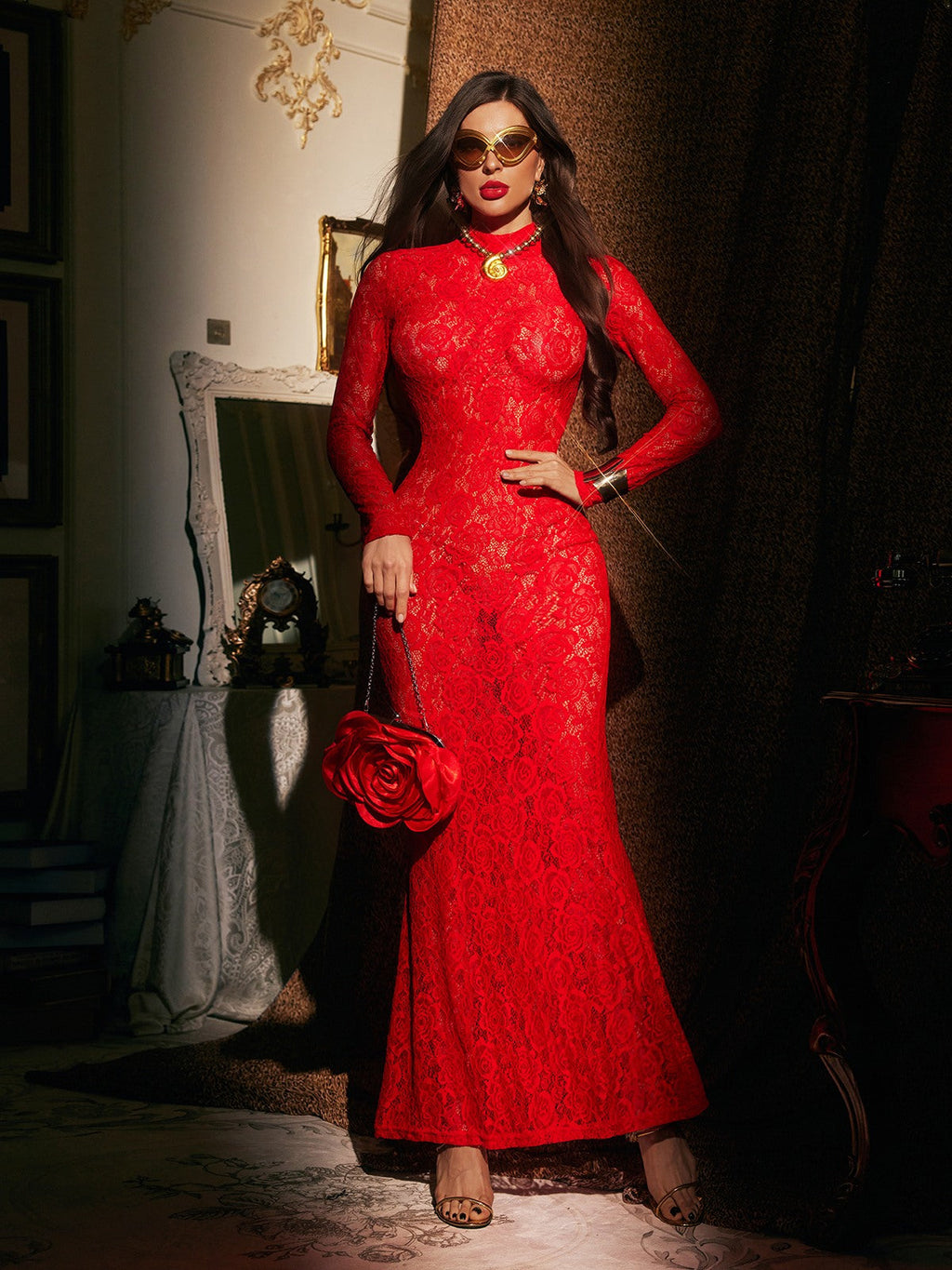 Brysalis Long Sleeve Lace Maxi Dress