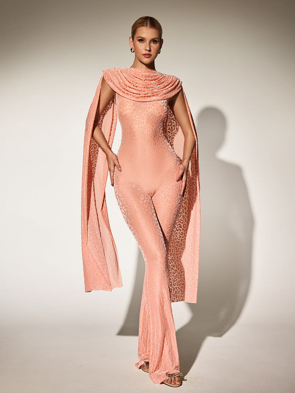 Burdette Leopard Draped Jumpsuit