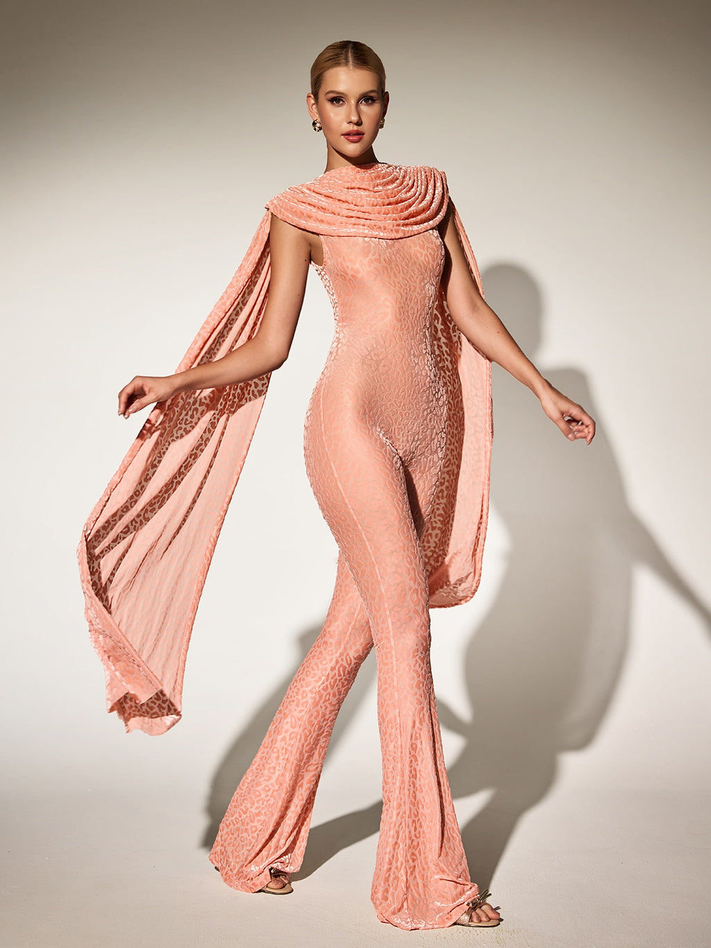 Burdette Leopard Draped Jumpsuit