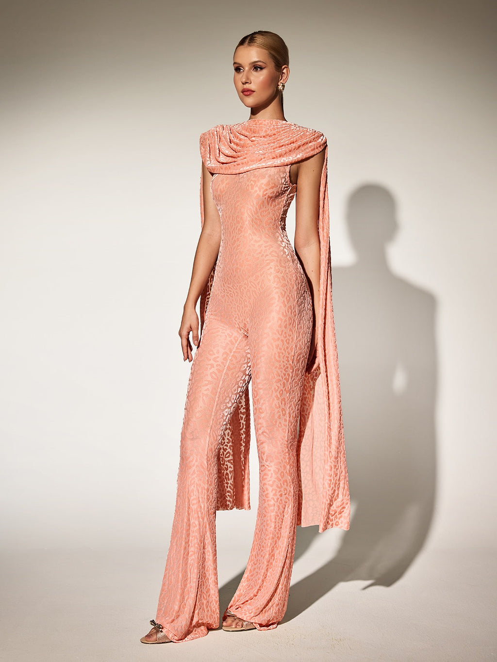 Burdette Leopard Draped Jumpsuit