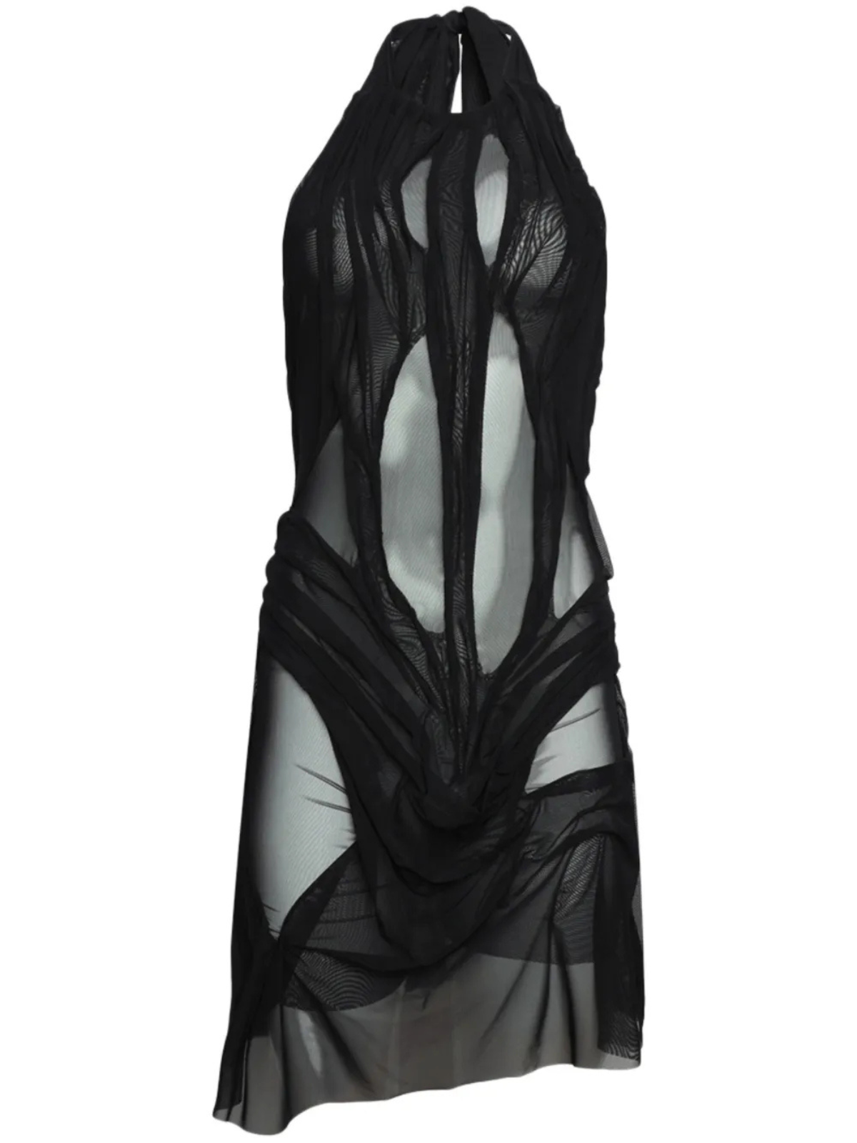 Alinka Halterneck Ruched Mini Dress In Black